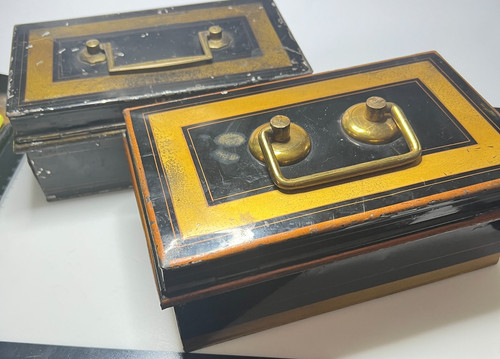 Antique cash boxes with - 2,