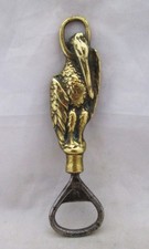 VINTAGE SOLID CAST BRASS STORK BIRD BOTTLE OPENER 14CM, C1930’S