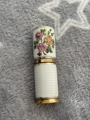 Vintage silver enamel - silver,