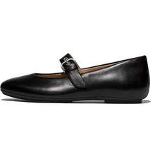 FitFlop Delicato Leather Mary Janes Womens Ladies All Black Shoes Size 4-9