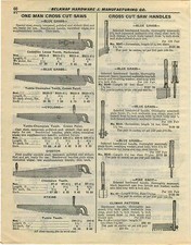 1932 PAPER AD 6 PG Cross Cut One 1 Two Man Saw Blades Blue Grass Disston Atkins