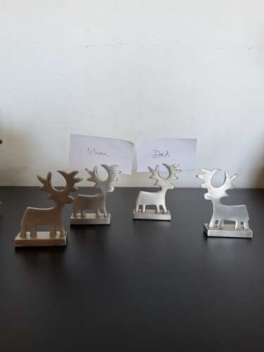 Silver coloured metal reindeer - coloured,