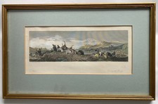 After Edwin Landseer - Crossing the Bridge - Proof W. Roffe coloured engraving
