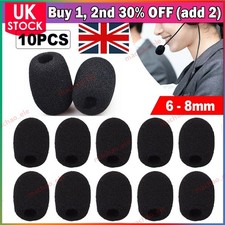 10Pcs Mini Sponge Foam Microphone Headset Sponge Windscreen Mic Cover 6-8mm UK
