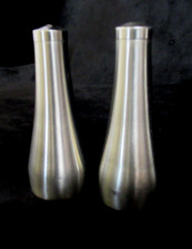 RETRO 1960s OLD HALL STAINLESS STEEL CONICAL SALT & PEPPER POT SET FREE P&P