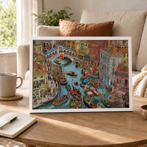 Wooden white jigsaw puzzle - wooden,