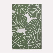 Outdoor Reversible Waterproof Garden Rug 180x270cm Green Leaf Plastic Mat