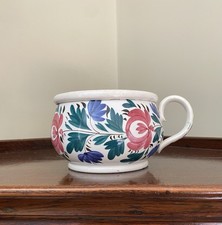 Antique Scottish Pearlware Pottery Spittoon with Inverted Conical Cover C1820