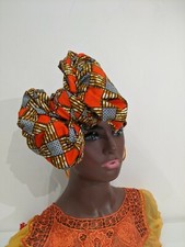 AFRICAN WAX PRINT HEAD TIE HEADWRAP HAIR ACCESSORIES ANKARA HEAD SCARF FOR WOMEN