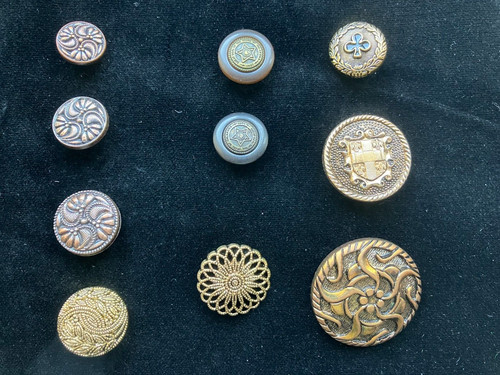 Metal and look buttons - and,