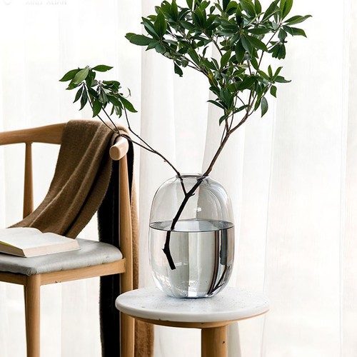 Contemporary clear round glass - clear,