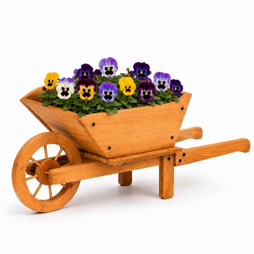 New garden wooden wheelbarrow - garden,