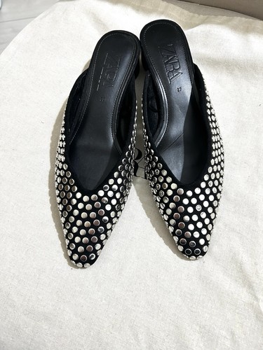 Zara pointed toe - mules, silver