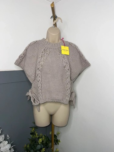 Lovika mink chunky knit poncho - lovika,