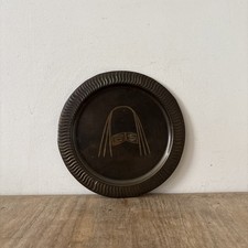 Modern Brass Etched Wall Hanging Plate Male Female Face Graphic Pattern Decor