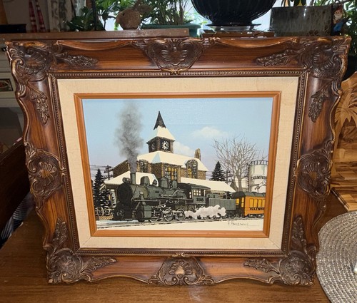 Vintage signed framed oil - framed,