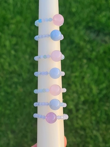 Natural morganite and blue - natural,