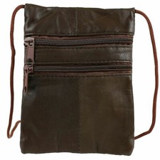 Brown Leather Mini Small Neck