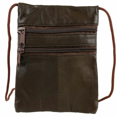 Brown leather mini small neck - leather,