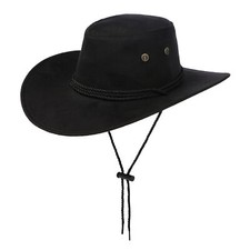 Cowboy Hat Western Sun Cap Faux Felt Leather Suede Fancy Dress Party Costume Out