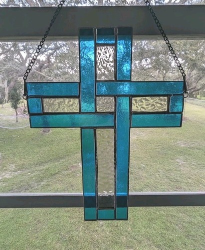 Stained glass christian cross - stained,