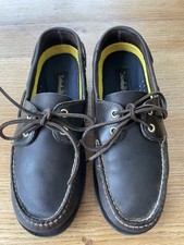 Men’s TIMBERLAND matt brown leather boat shoe, US9/UK8.5