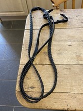Quality English Leather Plaited Reins Full Reins Black VGC