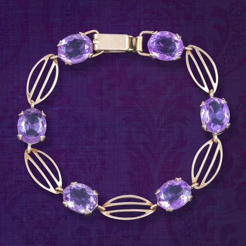 Vintage amethyst bracelet 9ct - vintage,