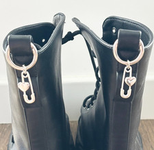 Heart Safety Pin Boot Charms