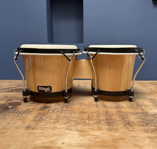 Stagg wood bongo drums - wood, natural
