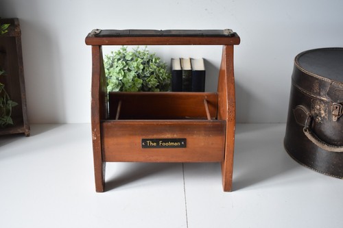 Vintage wooden shoe shine box - shine,