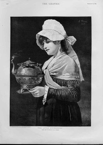Original old antique print - old,