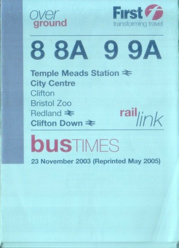 First bristol pocket timetable - bristol,