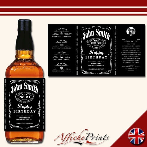 Personalised whiskey label - whiskey,
