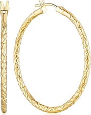 Gold Hoop Earrings 14K Gold