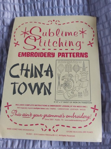 China town iron embroidery - china, iron-on