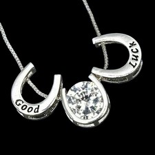 Lucky Horseshoe Crystal Silver
