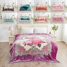 2 Ply Reversible Double Sided Blanket Soft Thick Heavy Faux Fur Throw Bedspreads