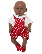 Dolls red dungares frilly - red,