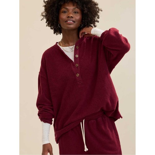 Aerie sherpa henley sweatshirt - aerie,