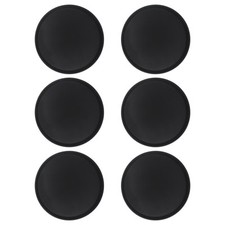 6x Black 35.5cm Round Non-Slip