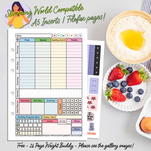 Food diary filofax inserts - a5,