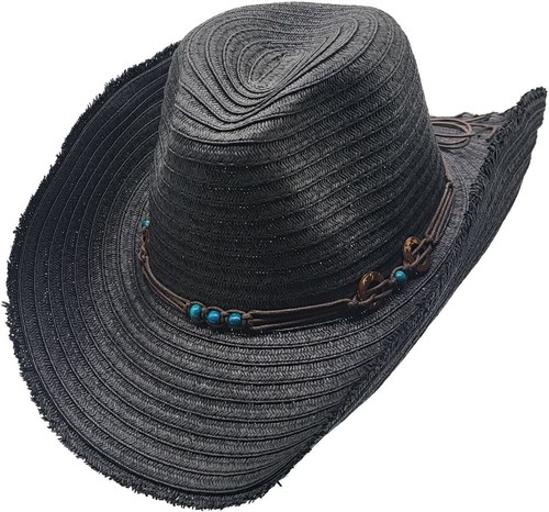 Vintage straw cowboy hats - straw,