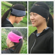 Comfortable Fleece Ponytail Ear Warmer Headband Running Sport Head Sweatband