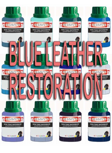 Blue leather restoration paint - blue,