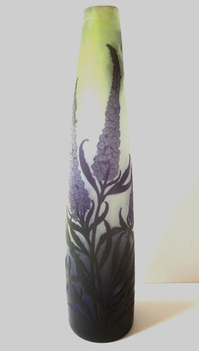 Galle signed tall - cameo, glass