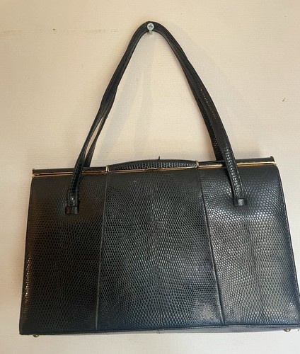 Vintage black lizard - black,