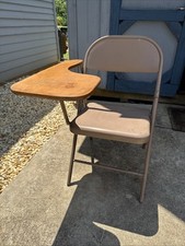 ✨Vintage Norcor USA School Desk Attached Fold Up Metal Chair Combo Adult Size ✨