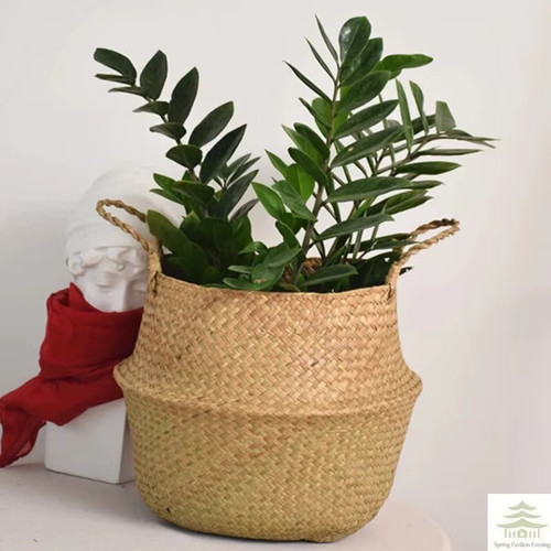 Folding seagrass woven storage - folding,