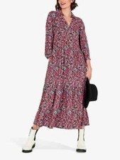 HUSH LENA floral midi dress  in black pink blue UK10 BNWOT £89